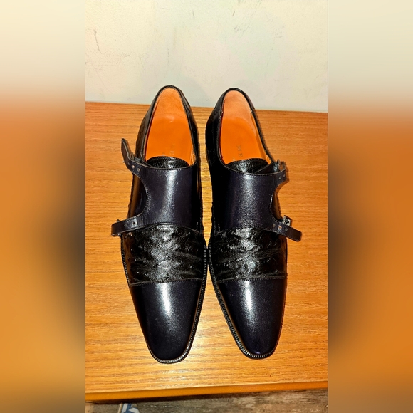Mezlan Black Ostrich Dress Shoes - Picture 2 of 8